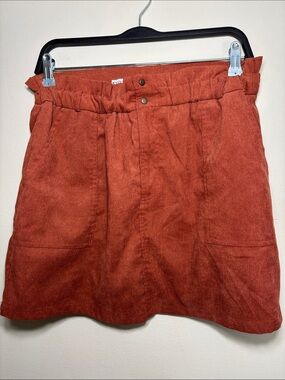 HYFVE Rust Corduroy Mini Skirt